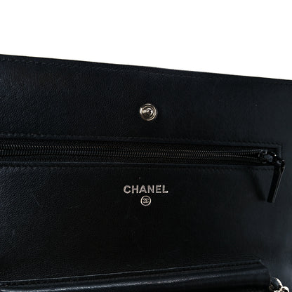 Chanel Lambskin Quilted Wallet On Chain WOC Black 10 of 24