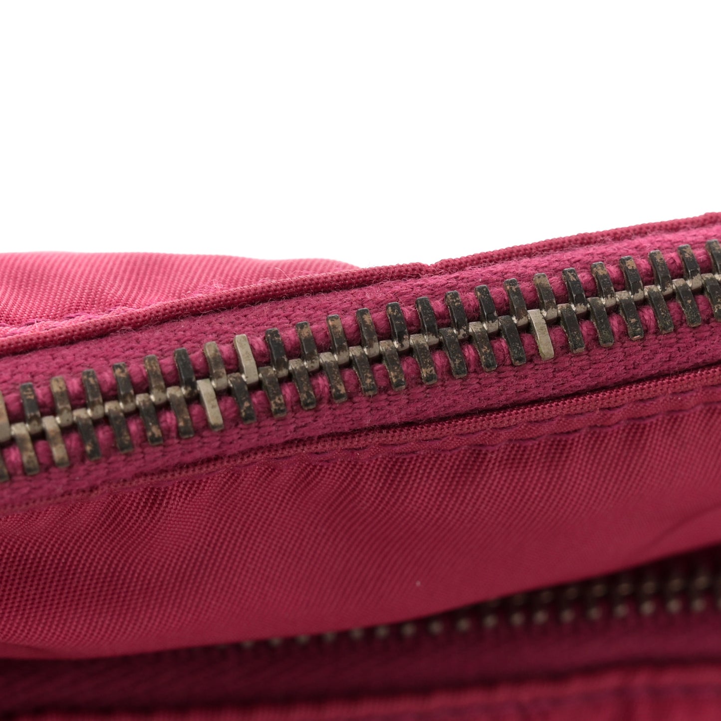 Tessuto Nylon Saffiano Pocket Shoulder Bag Fuxia