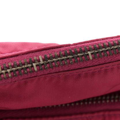 Prada Tessuto Nylon Saffiano Pocket Shoulder Bag Fuxia 11 of 11