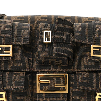 Fendi Fabric Jacquard FF 1974 Multipocket Baguette Tobacco Moro 7 of 9