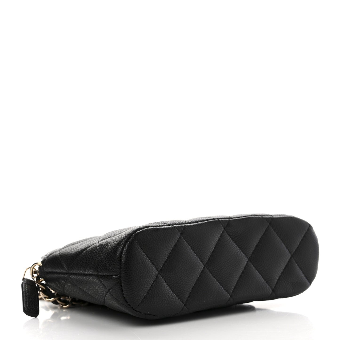 Caviar Quilted Classic Clutch with Chain Black