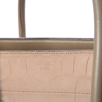 Celine Crocodile Embossed Nubuck Medium Phantom Luggage Beige 7 of 8