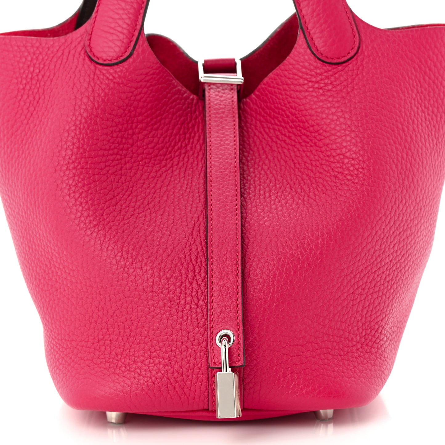 Taurillon Clemence Swift Eclat Picotin Lock 18 PM Framboise Rouge Sellier