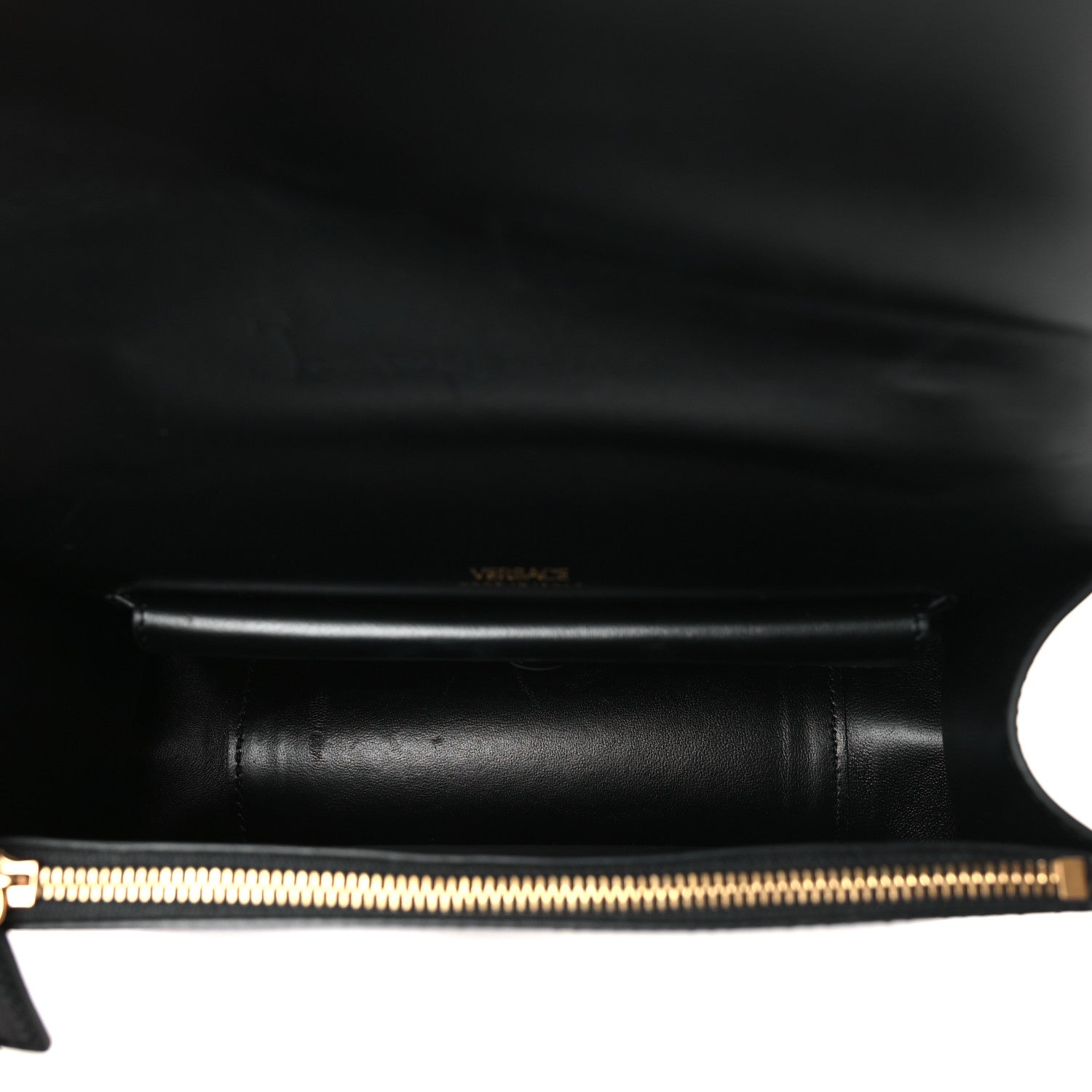 Versace Coated Canvas La Greca Signature Shoulder Bag Black 5 of 9