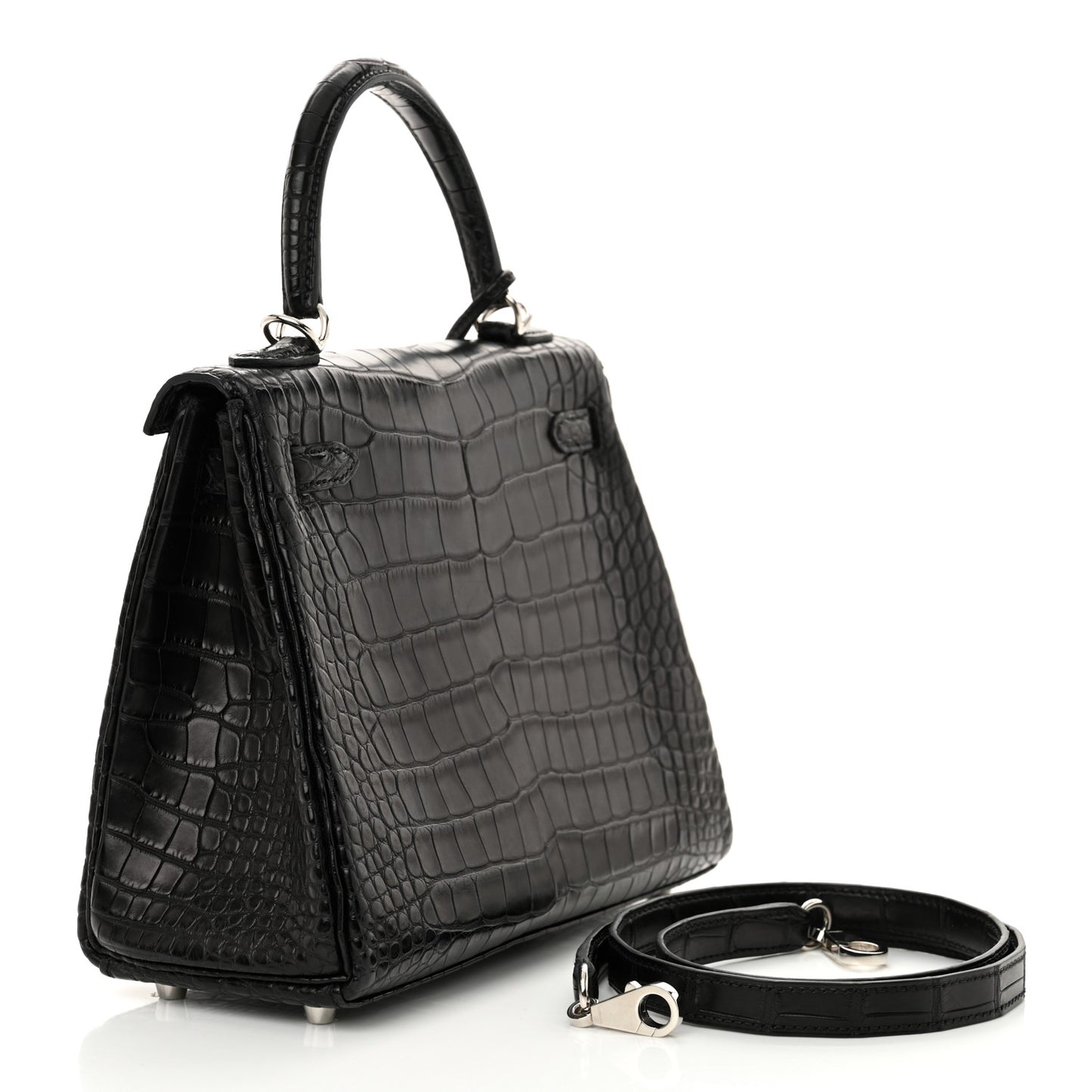 Matte Alligator Kelly Retourne 25 Black
