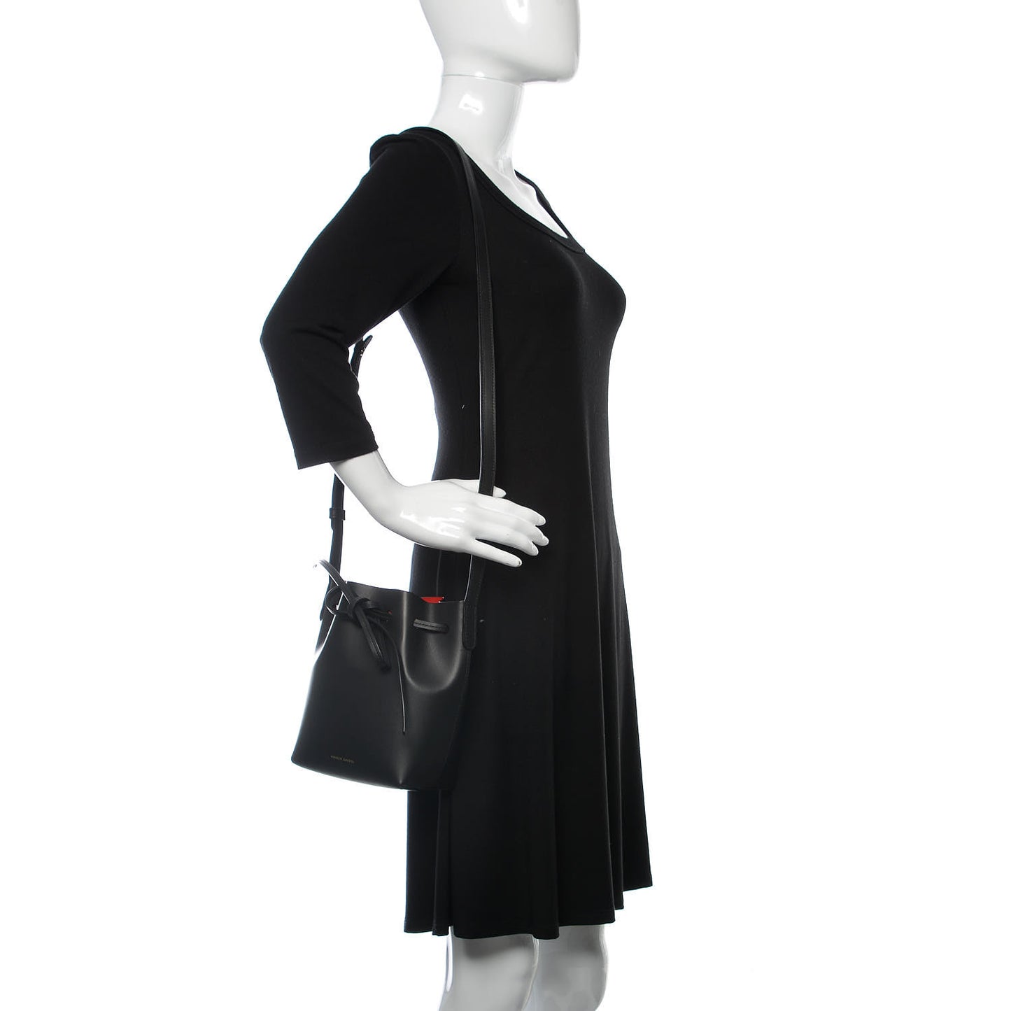 Calfskin Mini Mini Bucket Bag Black Flamma