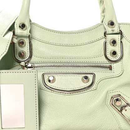 Balenciaga Chevre Silver Metallic Edge Hardware Mini City Vert Anis 9 of 11