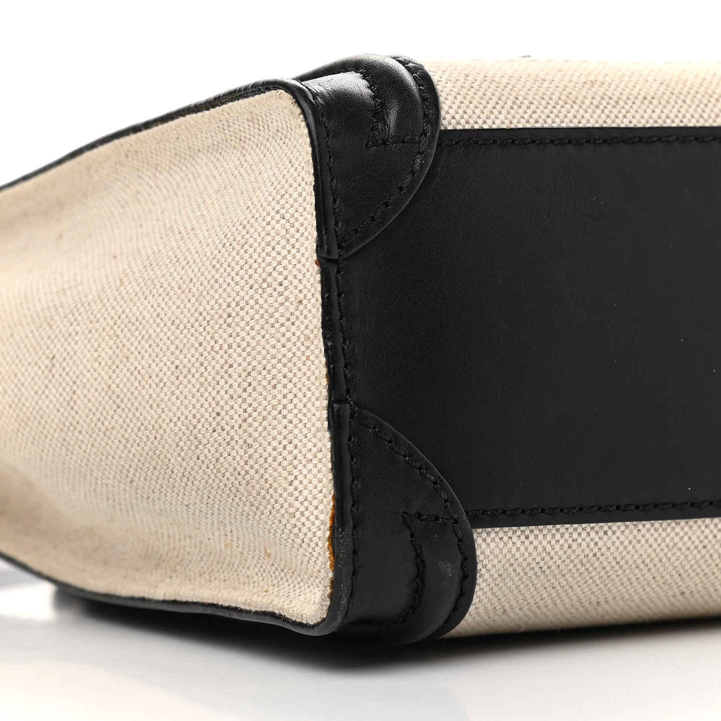 Natural Canvas Smooth Calfskin Nano Luggage Black