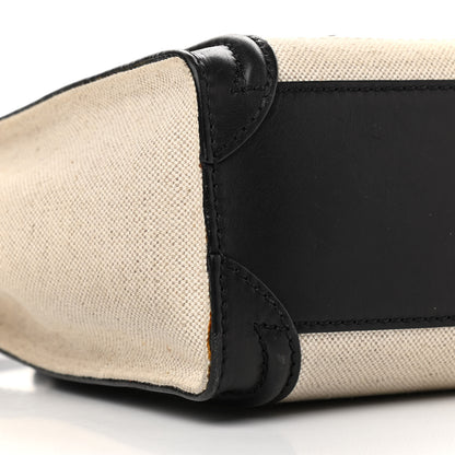 Celine Natural Canvas Smooth Calfskin Nano Luggage Black 7 of 13