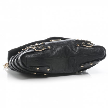 Jimmy Choo Biker Leather Elaphe Snakeskin Brix Convertible Clutch Black 4 of 8