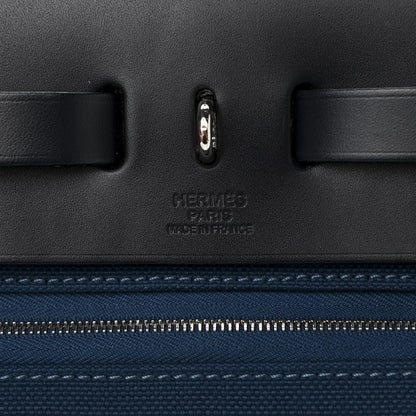 Hermes Military Toile Vache Hunter Herbag Zip PM 31 Deep Blue Indigo 7 of 18