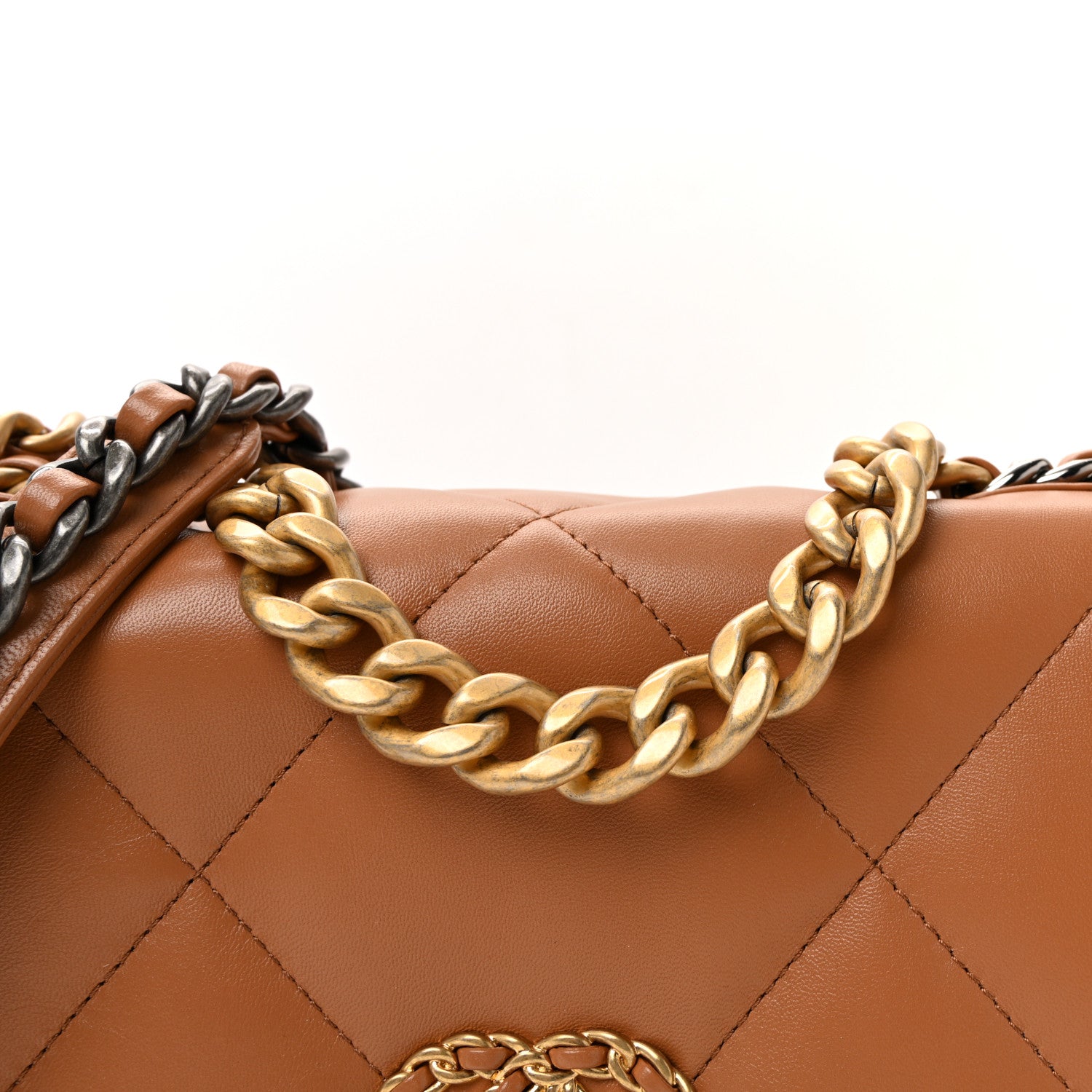 Chanel Lambskin Quilted Medium Chanel 19 Flap Brown 8 of 10