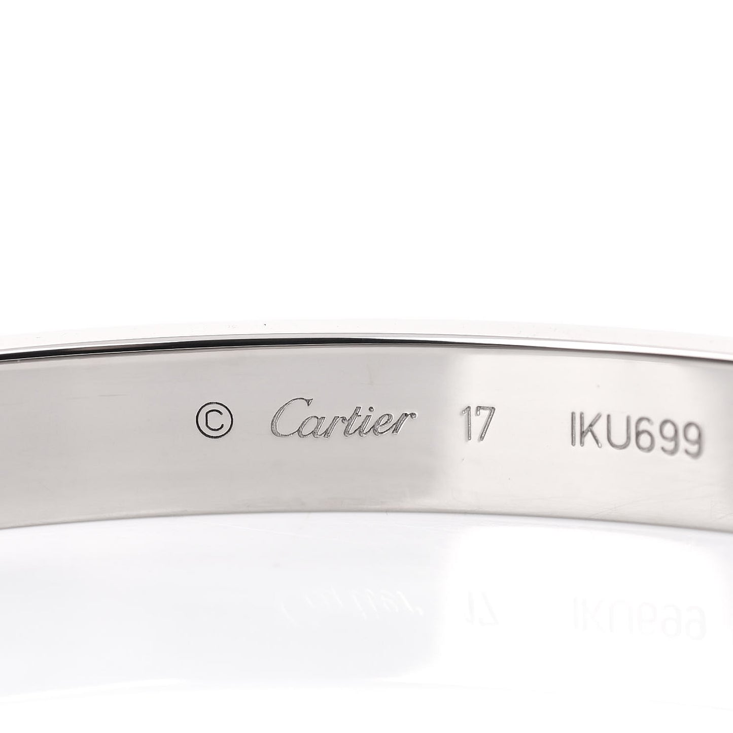18K White Gold LOVE Bracelet 17