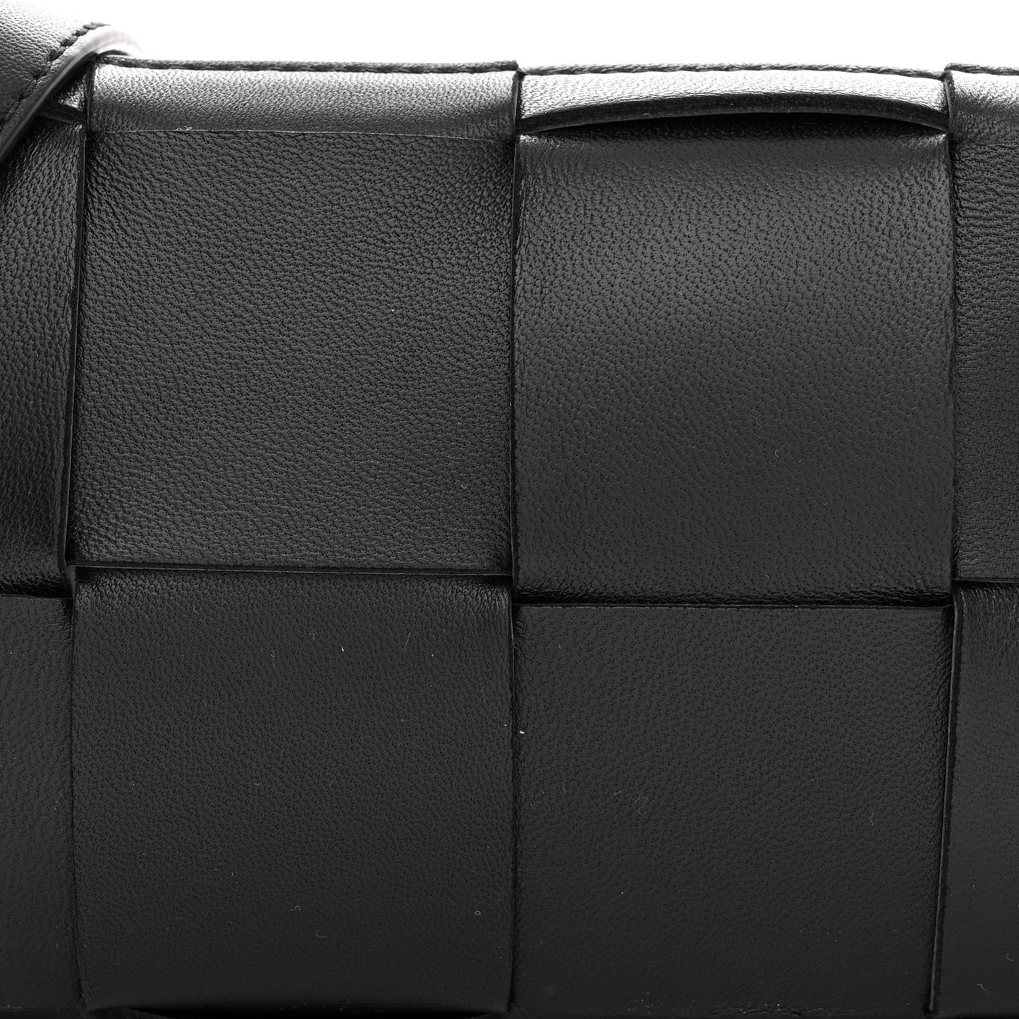 Lambskin Maxi Intreccio Cassette Phone Pouch Crossbody Bag Black