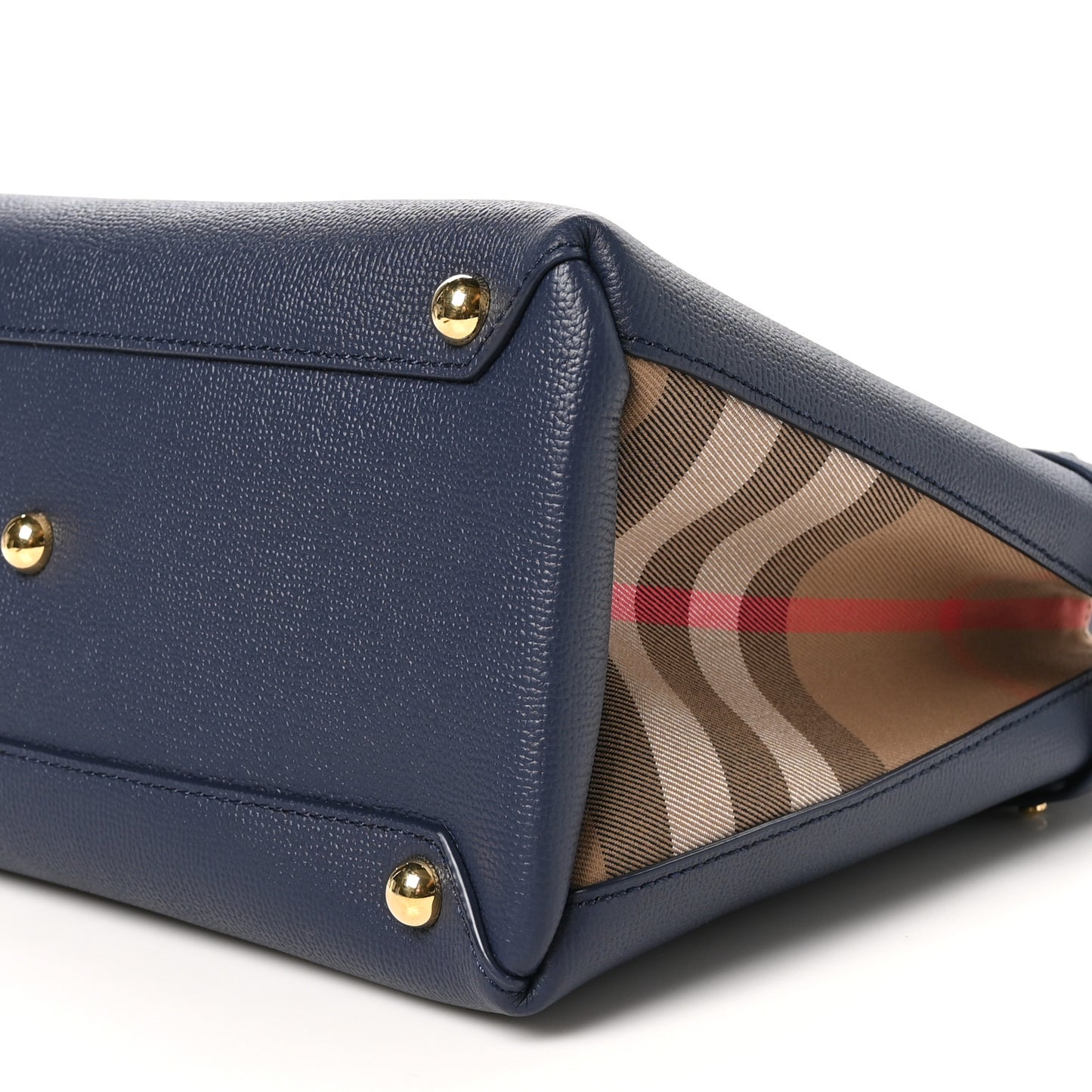 Derby Calfskin Vintage Check Medium Banner Tote Regency Blue
