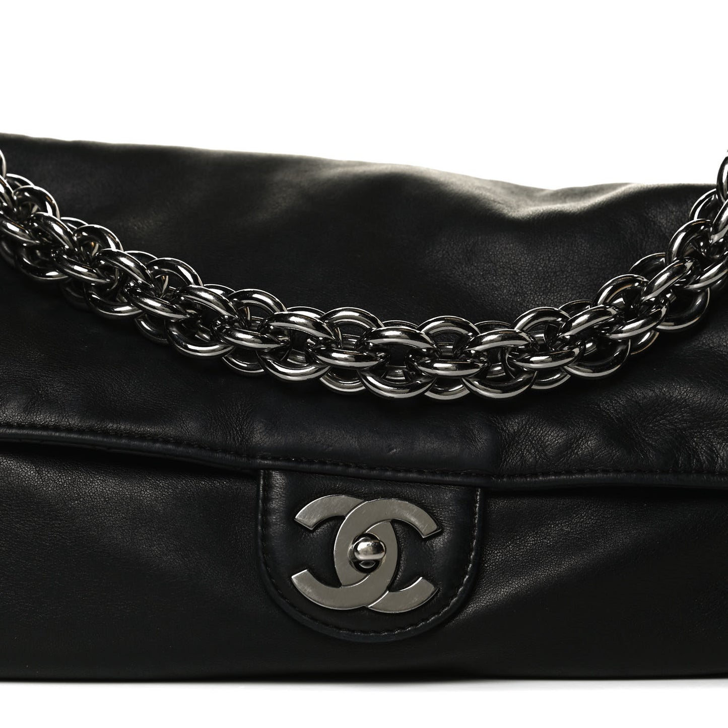 Lambskin Medium Soft and Chain Flap Black