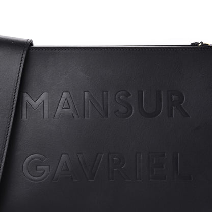 Mansur Gavriel Calfskin Logo Debossed Bag Black 9 of 9