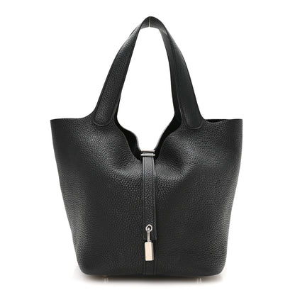Hermes Taurillon Clemence Picotin Lock 22 MM Black 1 of 12