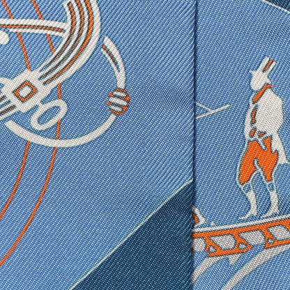 Hermes Silk Ex-Libris Sticker Twilly Bleu Moyen Jaune Vif 5 of 5
