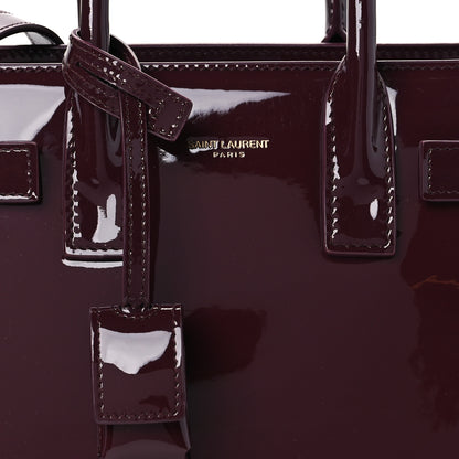 Saint Laurent Patent Nano Sac de Jour Dark Red Wine 8 of 10
