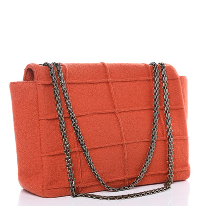 Chanel Wool Patchwork Mademoiselle Jumbo Flap Orange 3 of 16