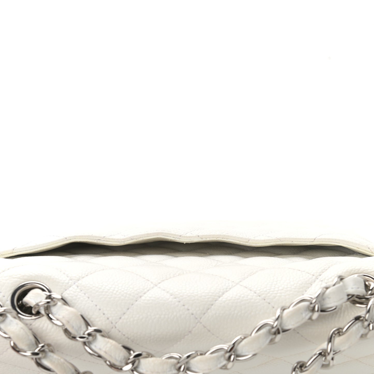 Caviar Quilted Jumbo Single Flap White