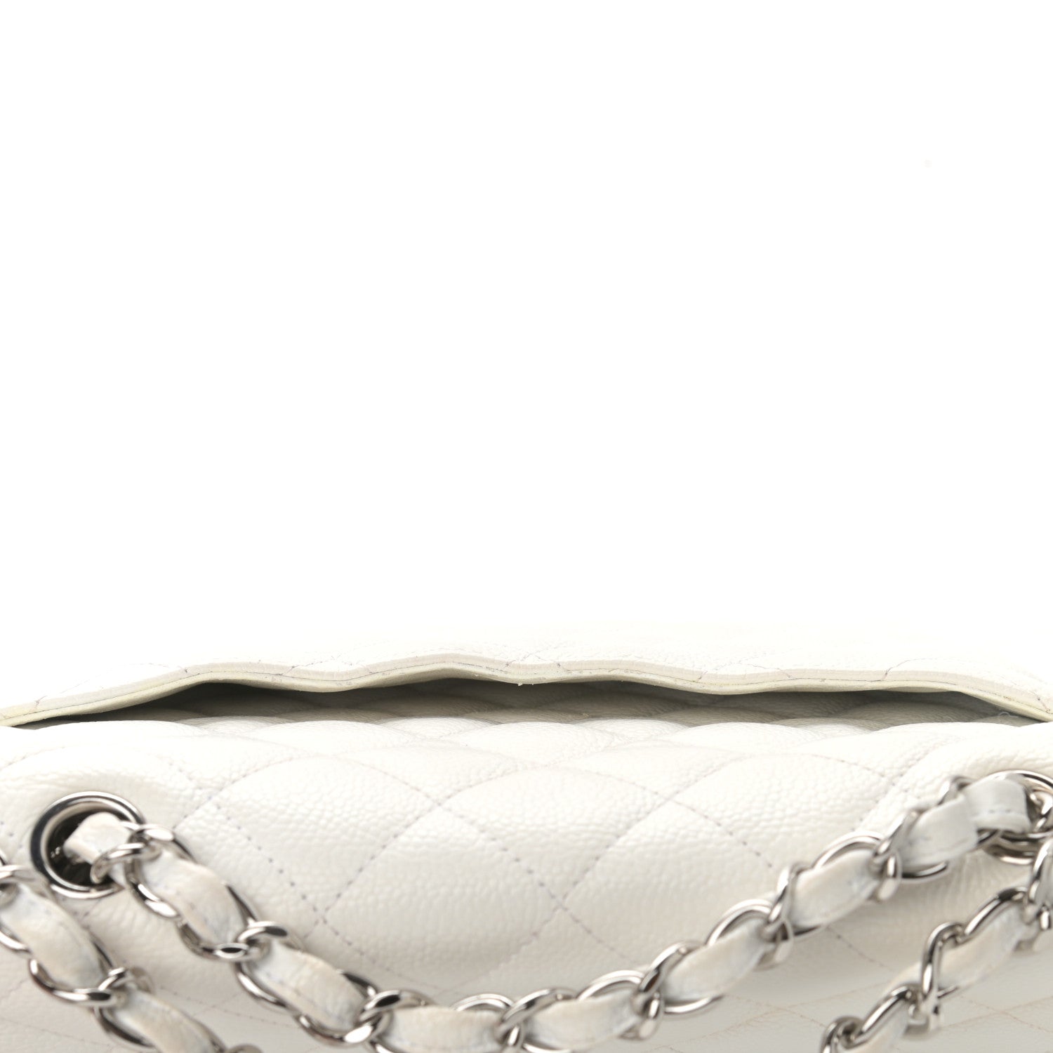 Chanel Caviar Quilted Jumbo Single Flap White 11 of 11