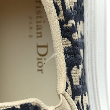 Christian Dior Canvas Oblique Embroidered Womens Solar Slip On Sneakers 41 Deep Blue 9 of 10