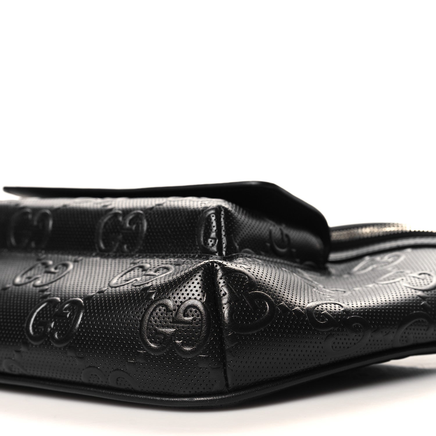 Gucci Calfskin GG Tennis Embossed Pocket Belt Bag Black 10 of 10