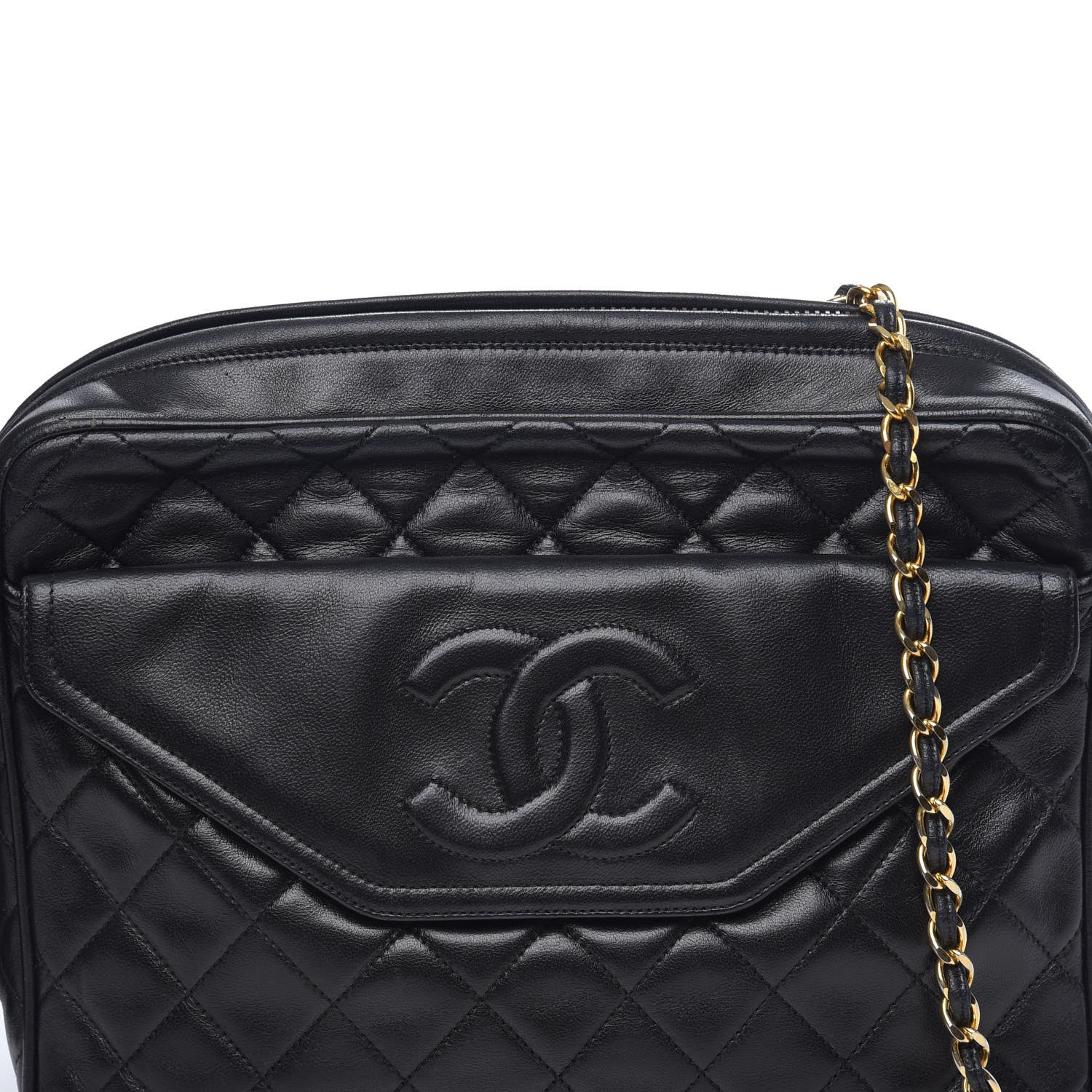 Chanel Lambskin Quilted CC Tassel Camera Case Black 10 of 10