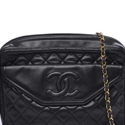 Chanel Lambskin Quilted CC Tassel Camera Case Black 10 of 10