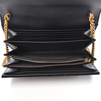 Gucci Velvet Matelasse GG Marmont Chain Wallet Black 4 of 9
