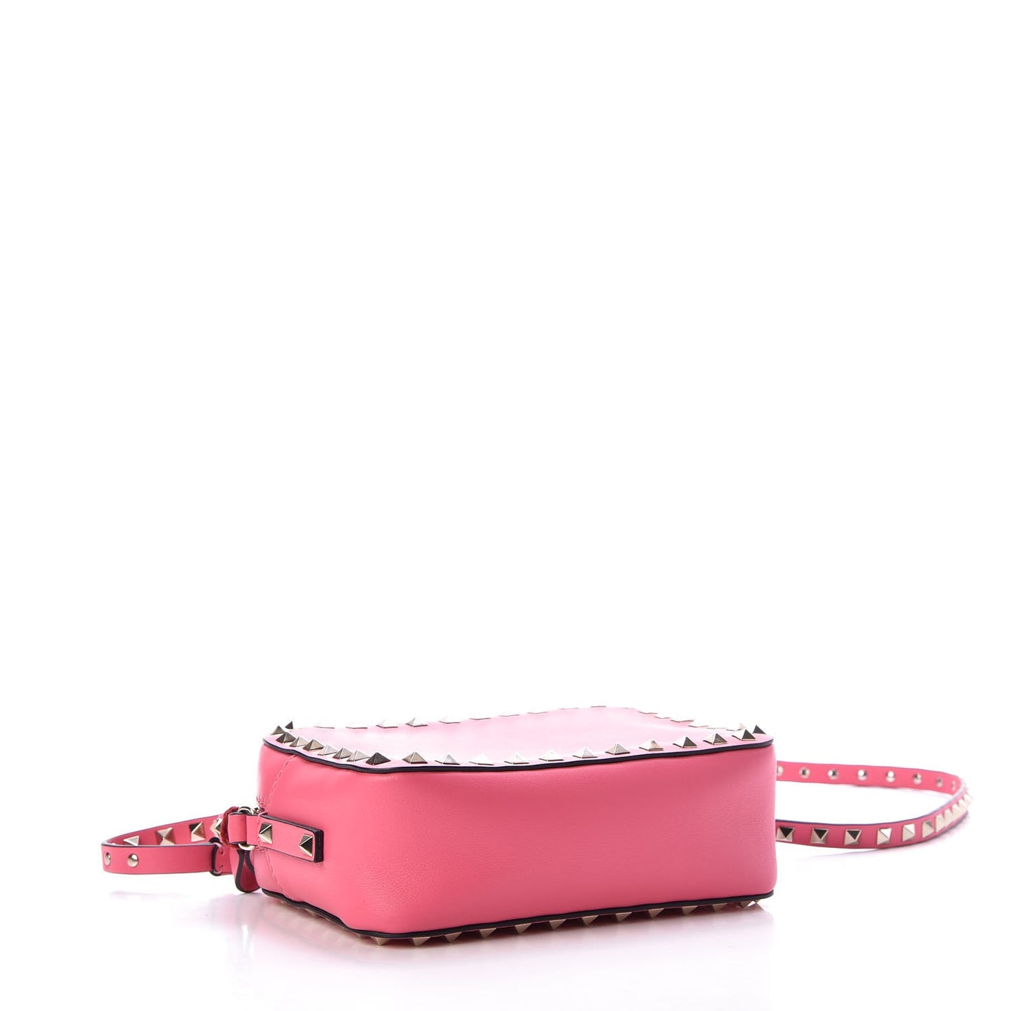 Vitello Rockstud Camera Crossbody Bag Shadow Pink