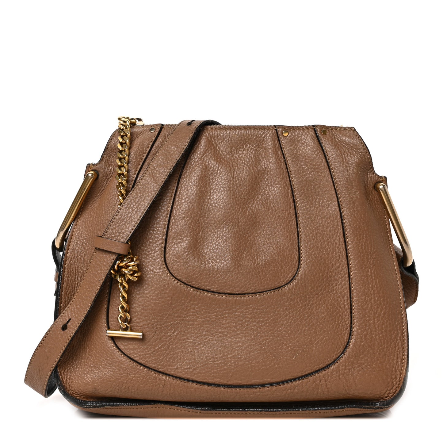 Grained Calfskin Small Hayley Hobo Nut