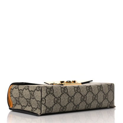 Gucci GG Supreme Monogram New Sakai Calfskin Mini Padlock Top Handle Shoulder Bag Beige Ebony Mystic White Sun Oil 4 of 10