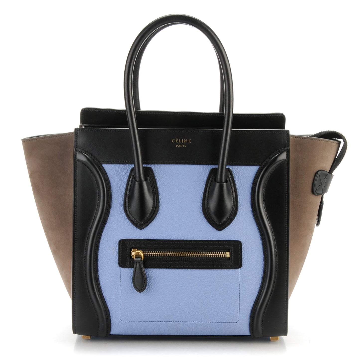 Baby Grained Calfskin Nubuck Micro Tri-Color Luggage Porcelain