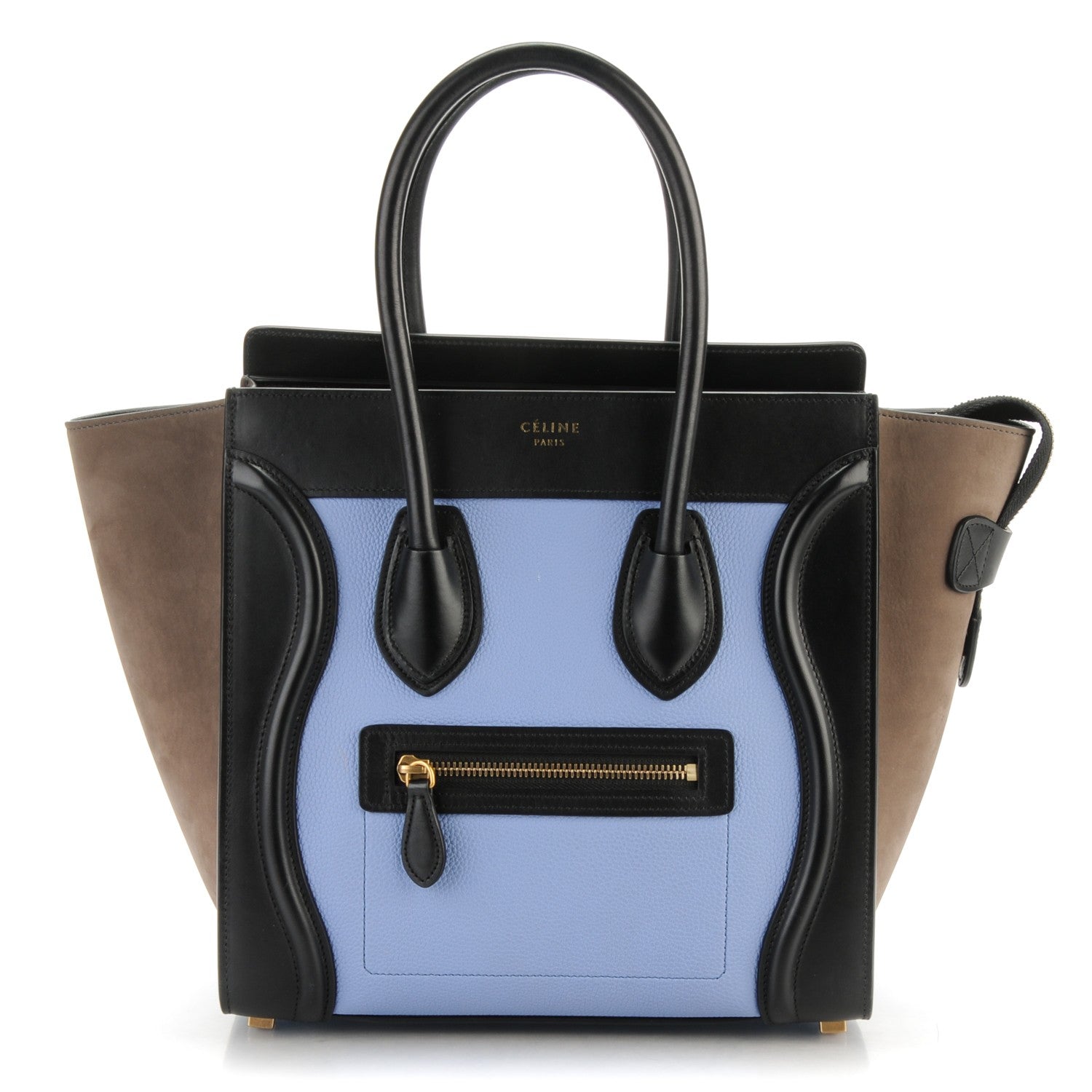 Celine Baby Grained Calfskin Nubuck Micro Tri-Color Luggage Porcelain 1 of 9