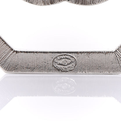 Chanel Crystal CC Brooch Silver 3 of 4
