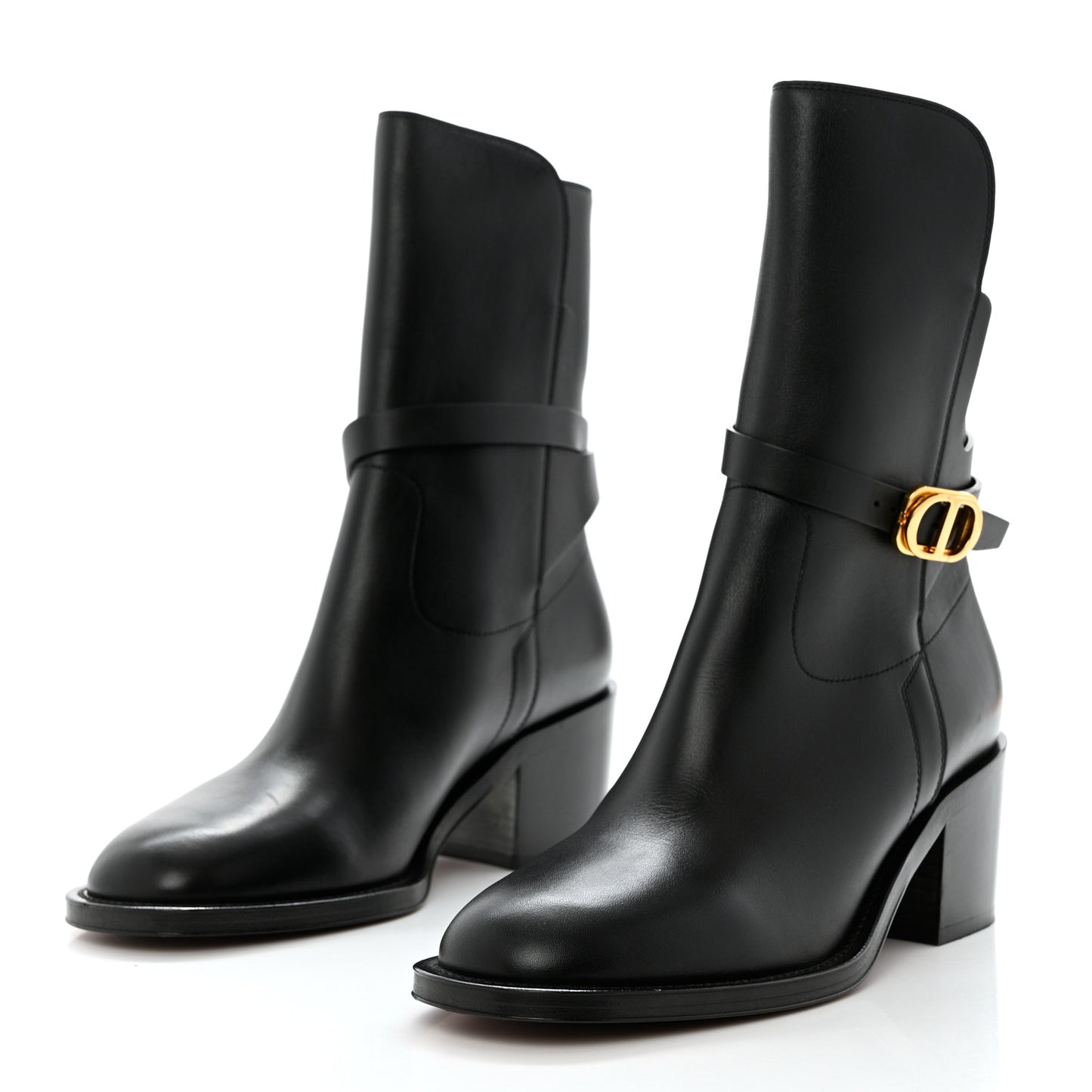 Calfskin Empreinte Ankle Boots 37 Black