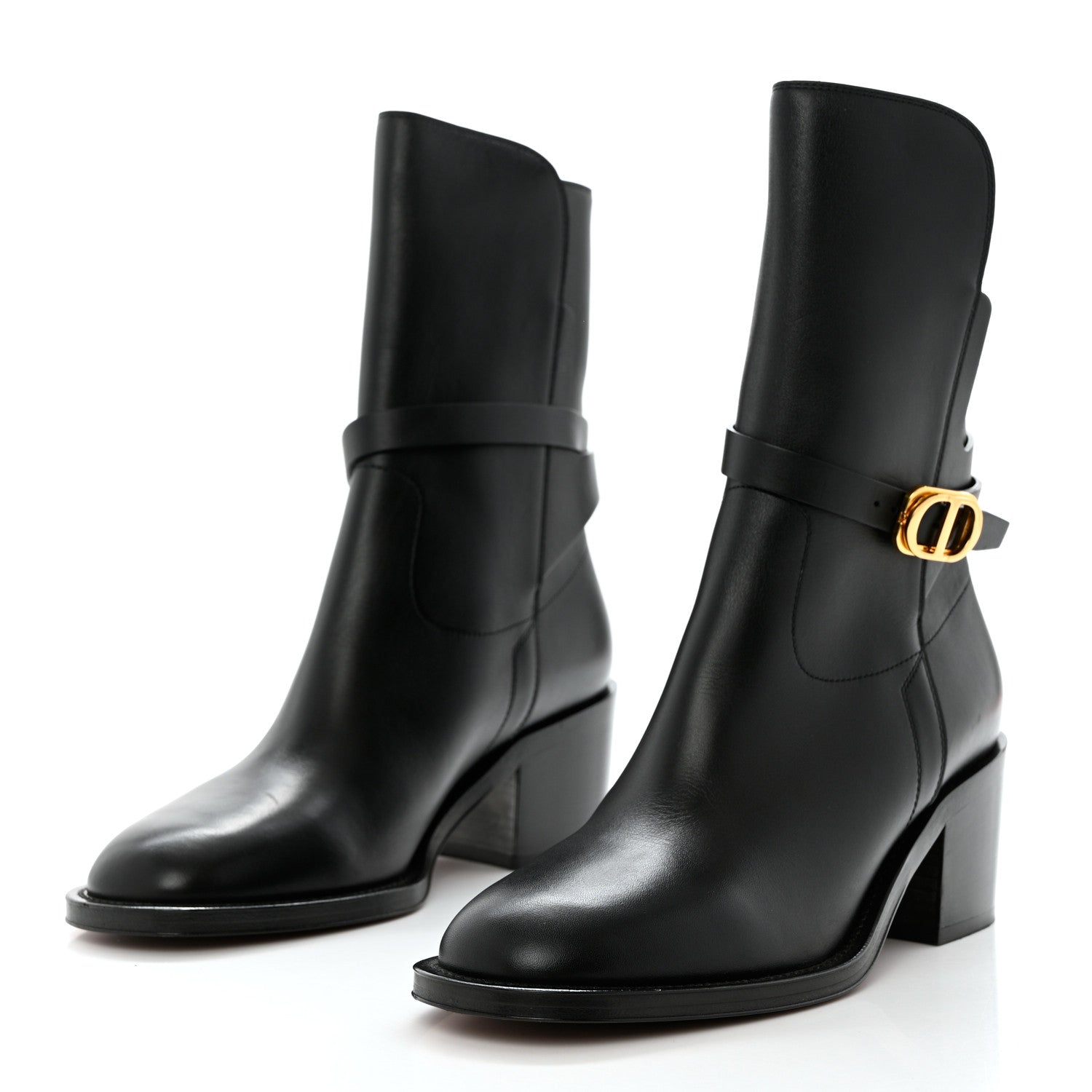 Christian Dior Calfskin Empreinte Ankle Boots 37 Black 3 of 11
