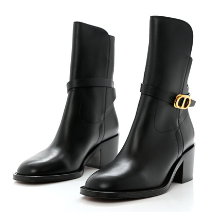 Christian Dior Calfskin Empreinte Ankle Boots 37 Black 3 of 11