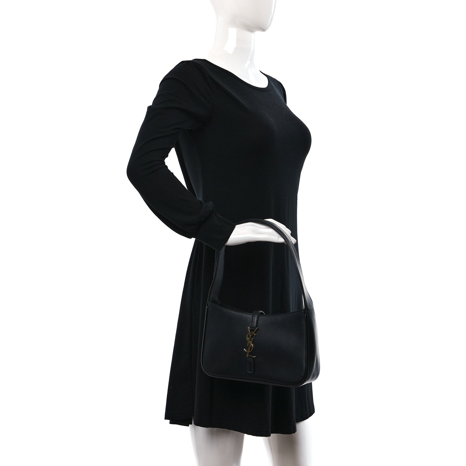 Saint Laurent Smooth Calfskin Le 5 A 7 Hobo Black 2 of 10