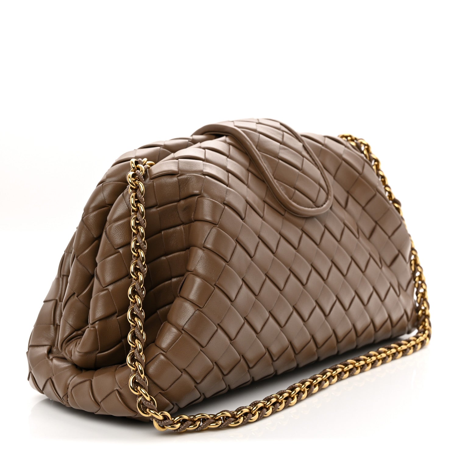 Bottega Veneta Nappa Intrecciato Teen The Lauren 1980 Clutch With Chain Pinecone 3 of 9