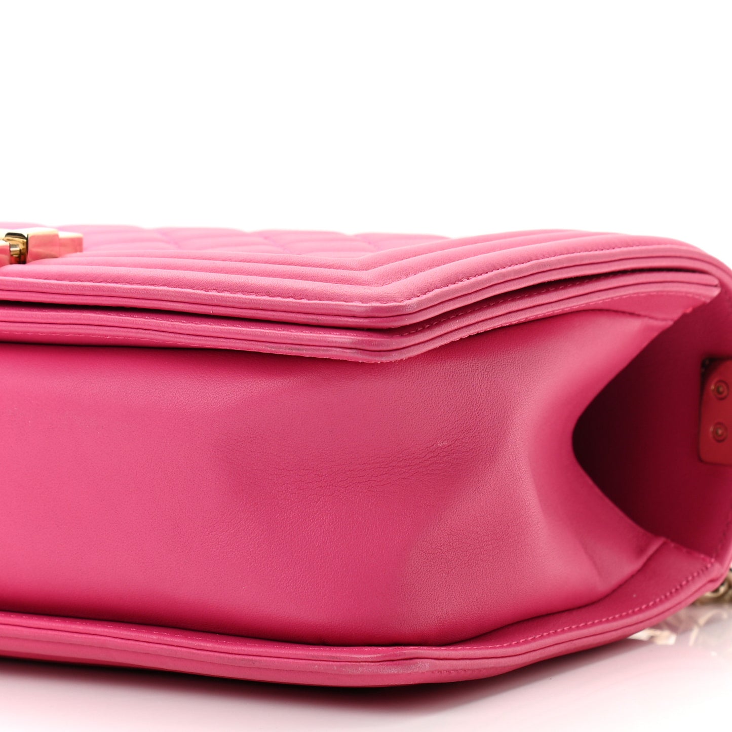 Calfskin Quilted Medium Boy Flap Fuchsia