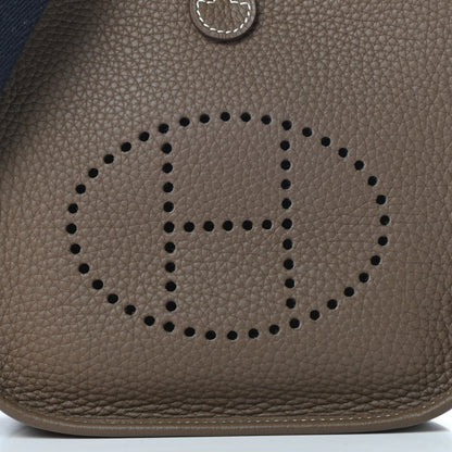 Hermes Taurillon Clemence Amazone Evelyne TPM Etoupe Bleu Indigo 8 of 11