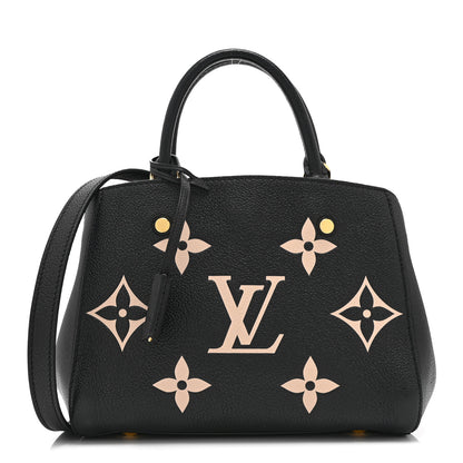 Louis Vuitton Empreinte Monogram Giant Montaigne BB Black Beige 1 of 9