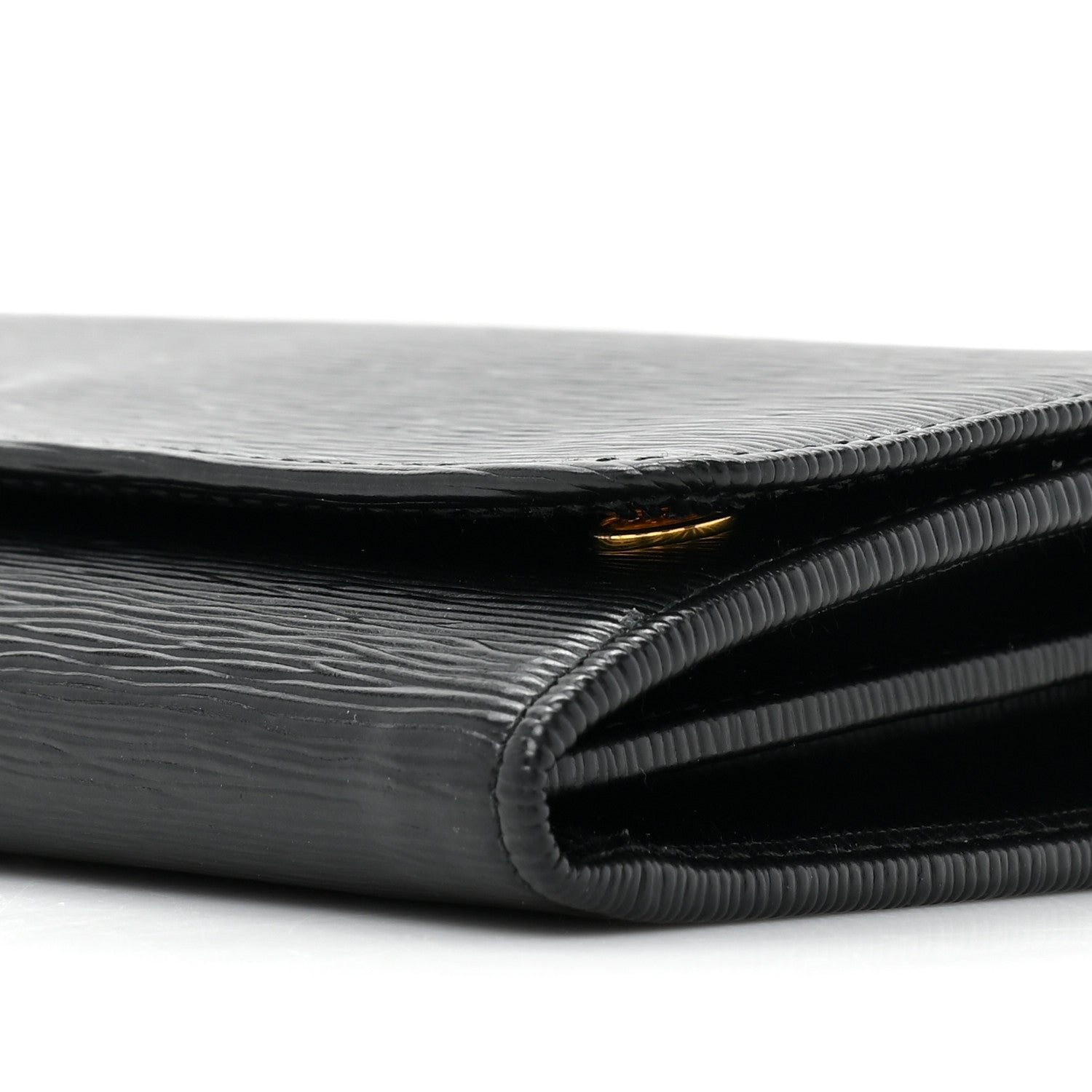 Prada Vitello Move Metal Oro Chain Wallet Black 10 of 11