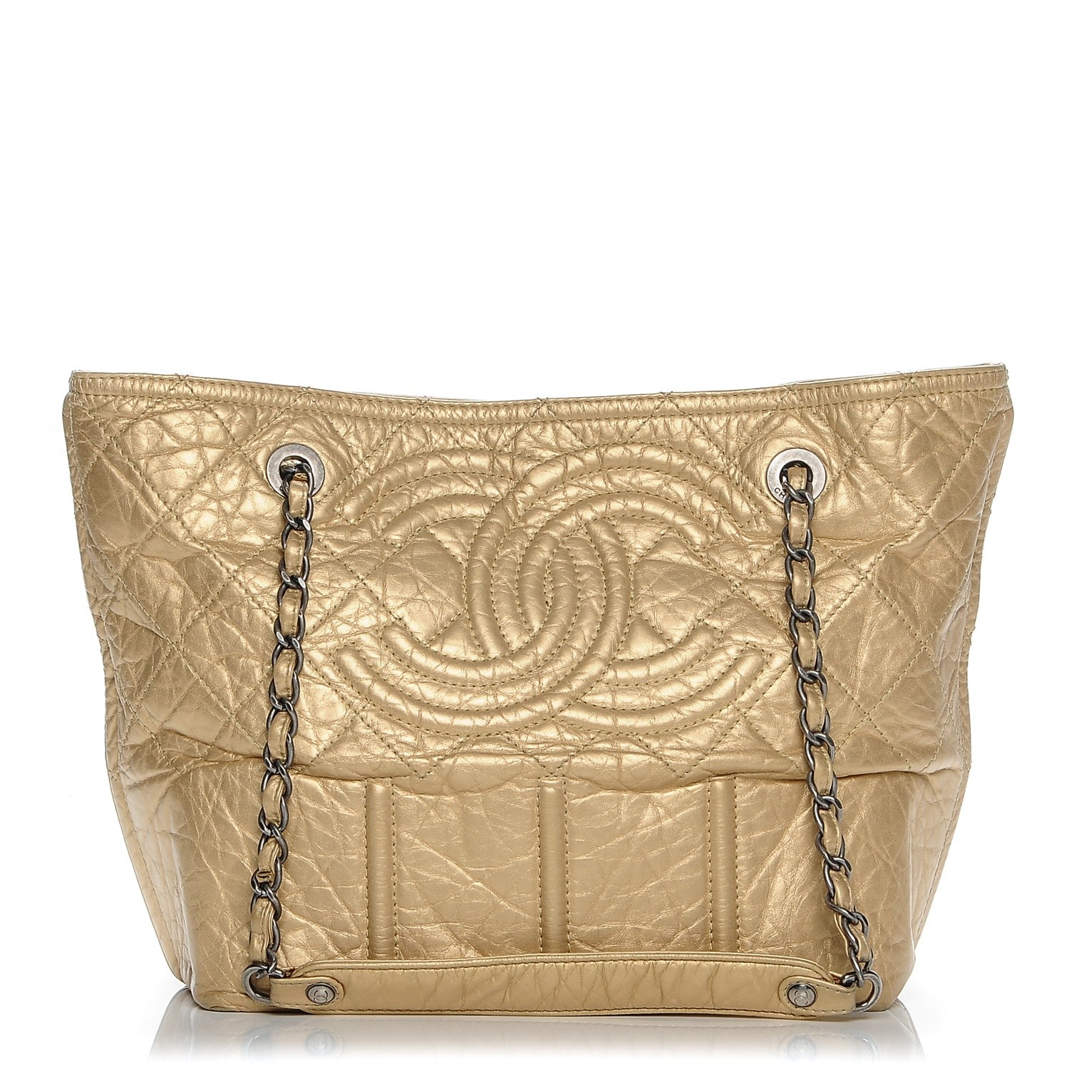 Chanel Metallic Aged Calfskin Small Shopping In Moscow Tote Gold 1 of 8