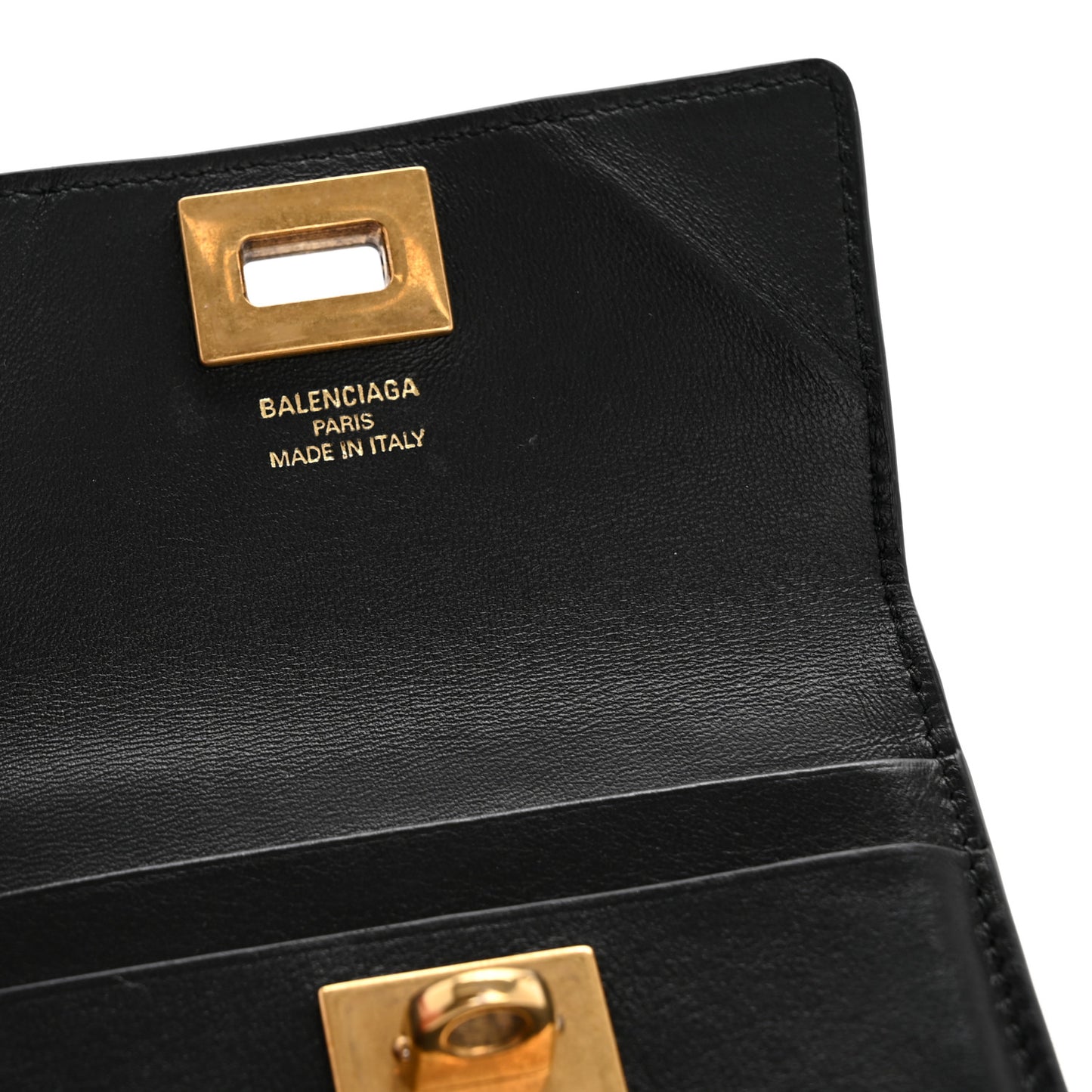 Natural Smooth Calfskin Rodeo Flap Wallet Black