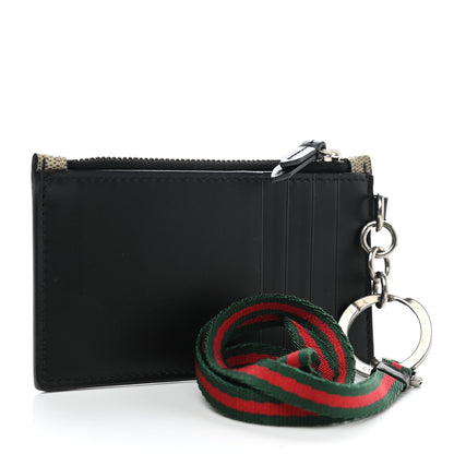 Gucci GG Supreme Monogram Kingsnake Lanyard Coin Case Card Holder 3 of 7